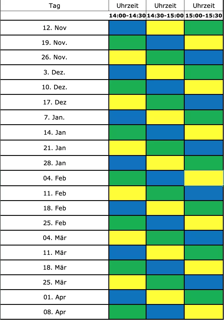 Ausgabezeiten / Plan der Tafel Herxheim e.V.
